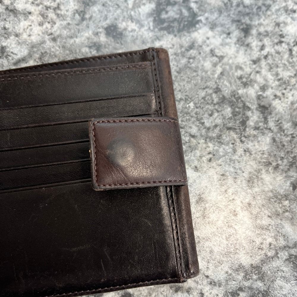 Y2K Fendi Zucca Monogram Bifold Wallet Mens Brown Leather Canvas Made in Italy - Picture 7 of 13